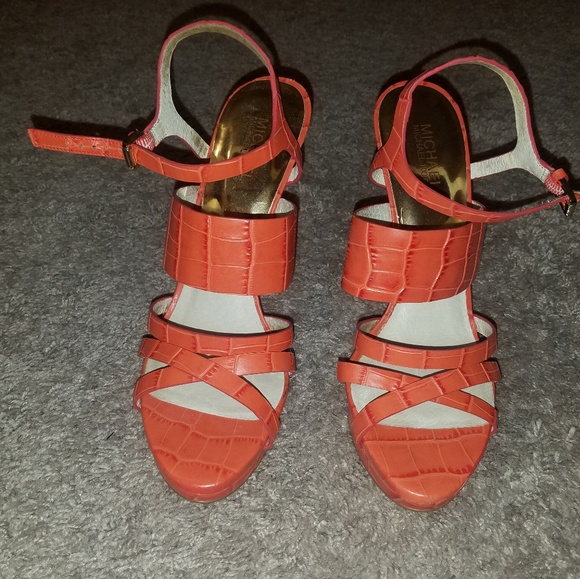 Michael Kors Shoes - Michael Kors 4 inch Heel. Orange. Gently worn.